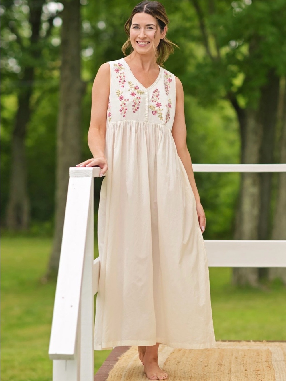 April Cornell Larkspur Nighty - Ecru